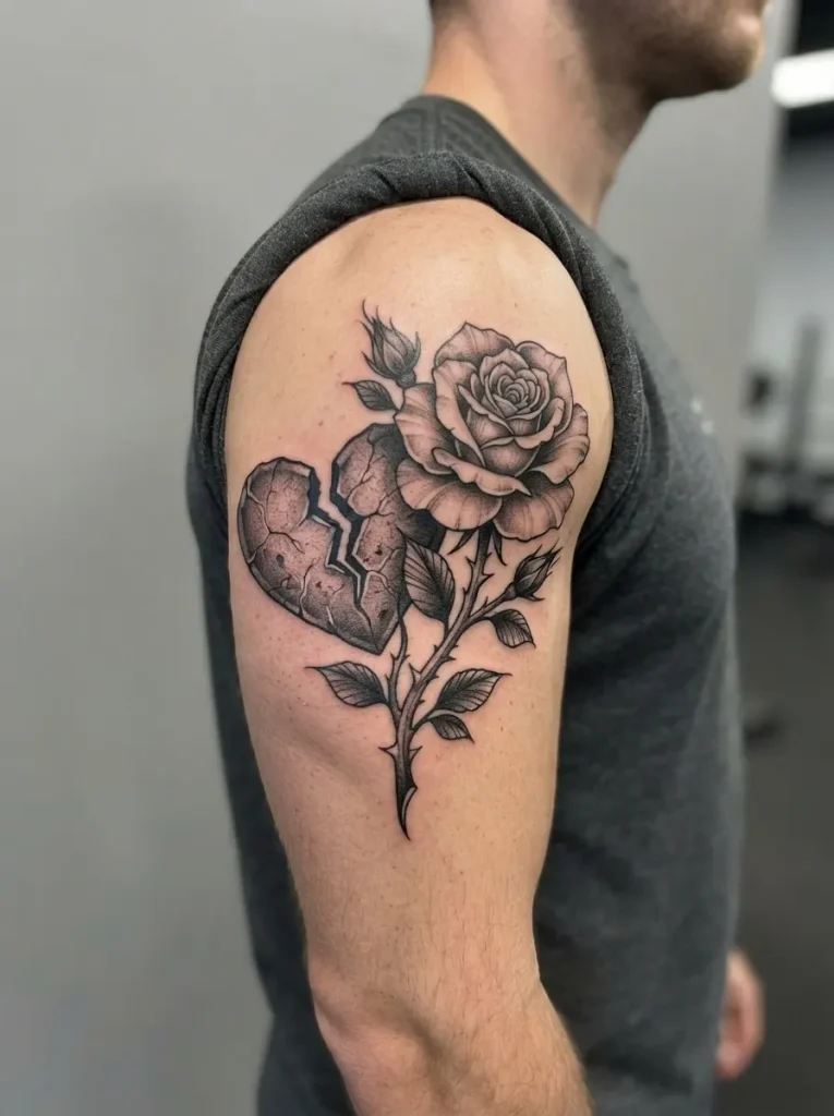 5. Broken Heart With a Rose