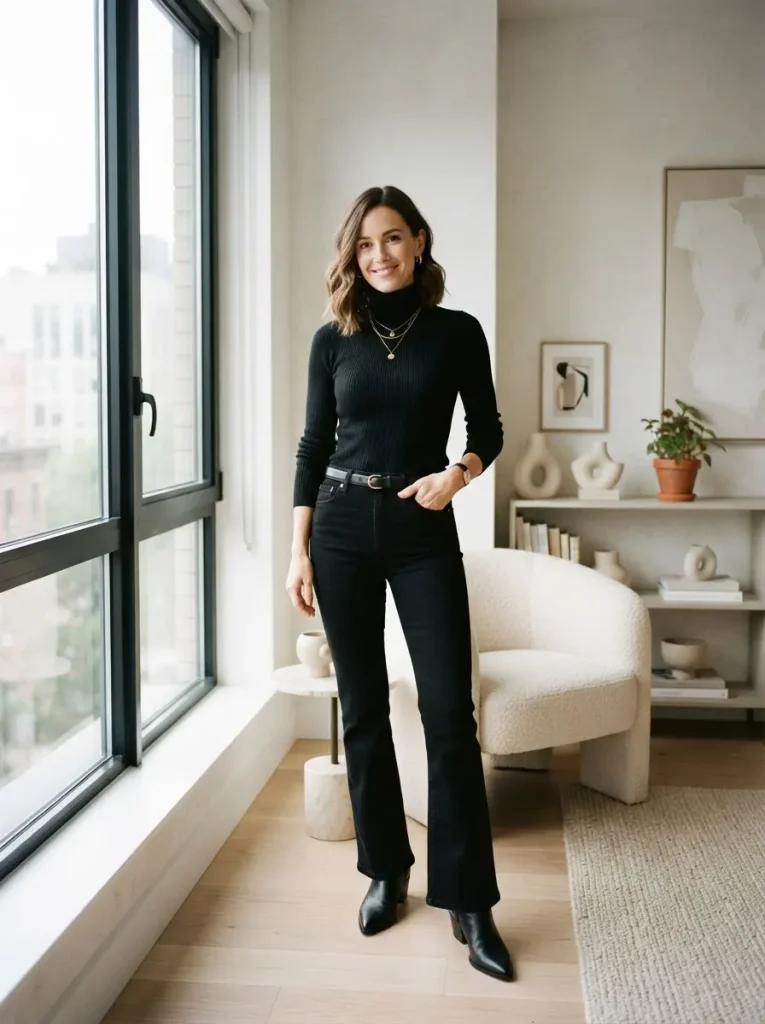 5. Fitted Turtleneck for a Sleek Silhouette
