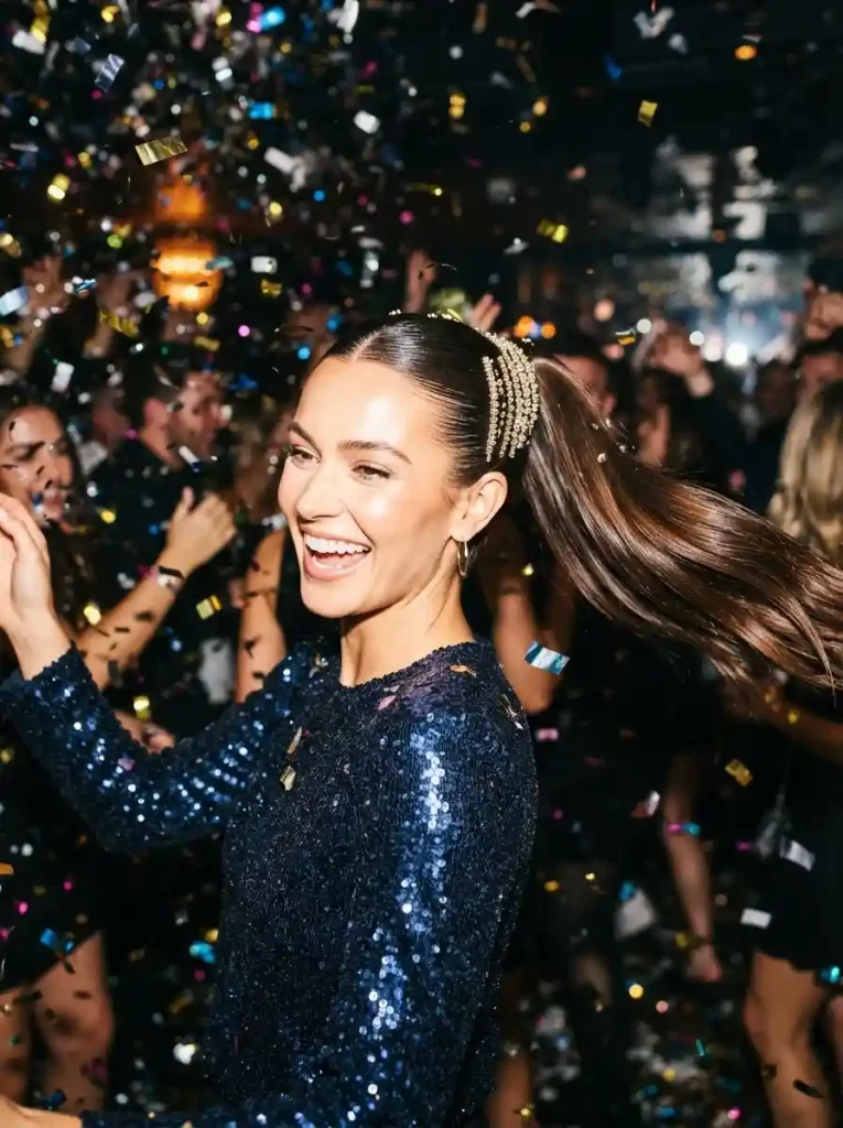 5. High Ponytail with Sparkle Clips