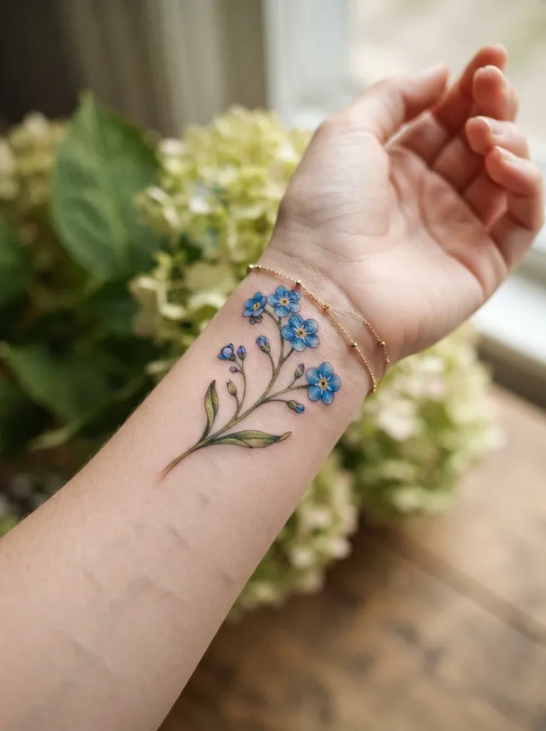 5. Tiny Forget-Me-Not Tattoo