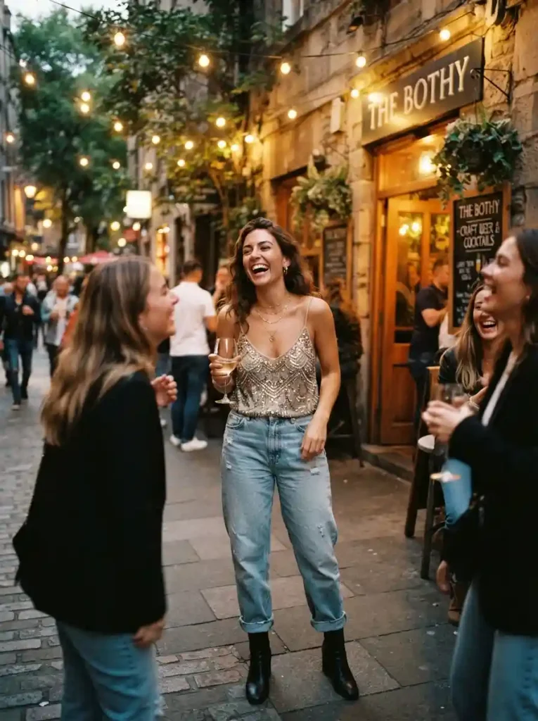 6. Baggy Jeans With a Sparkly Top