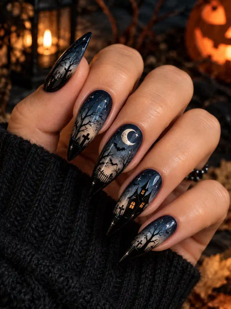 6. Haunted Forest Nails