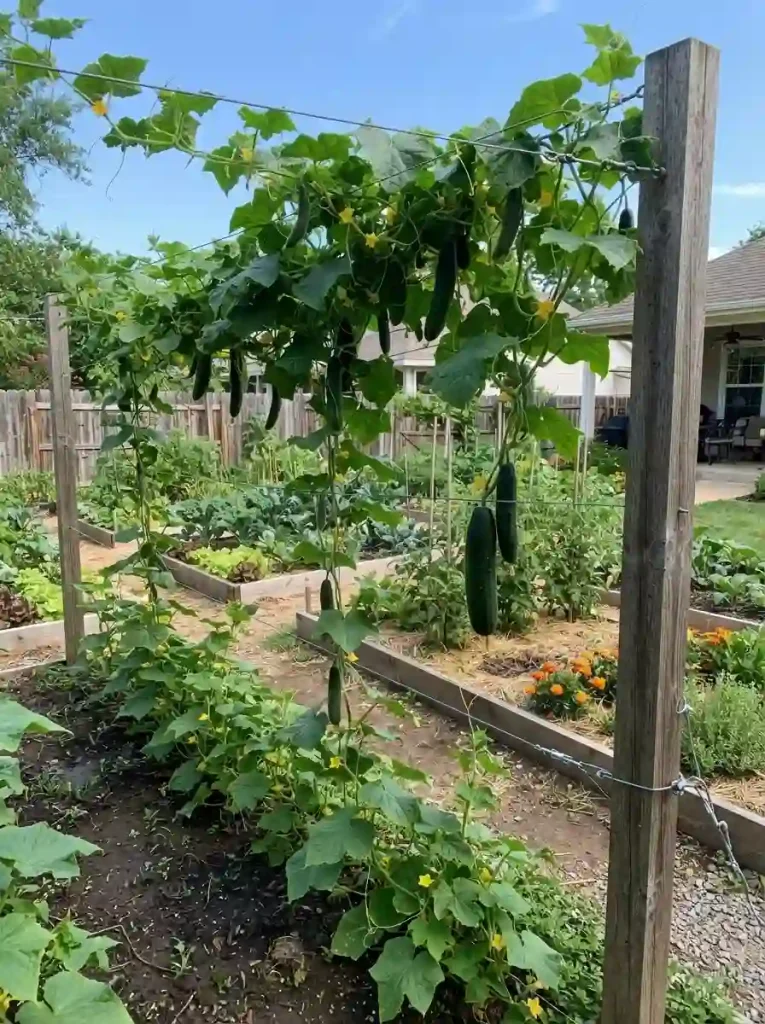 6. Horizontal Clothesline Trellis