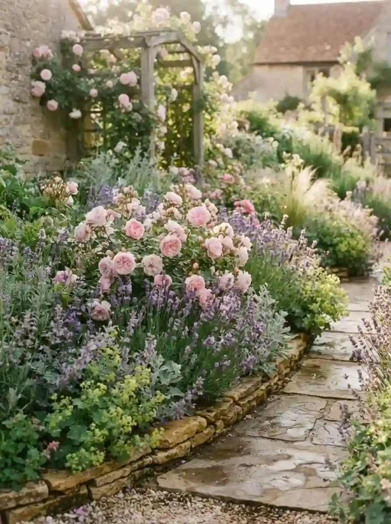 6. Pink Roses With Lavender