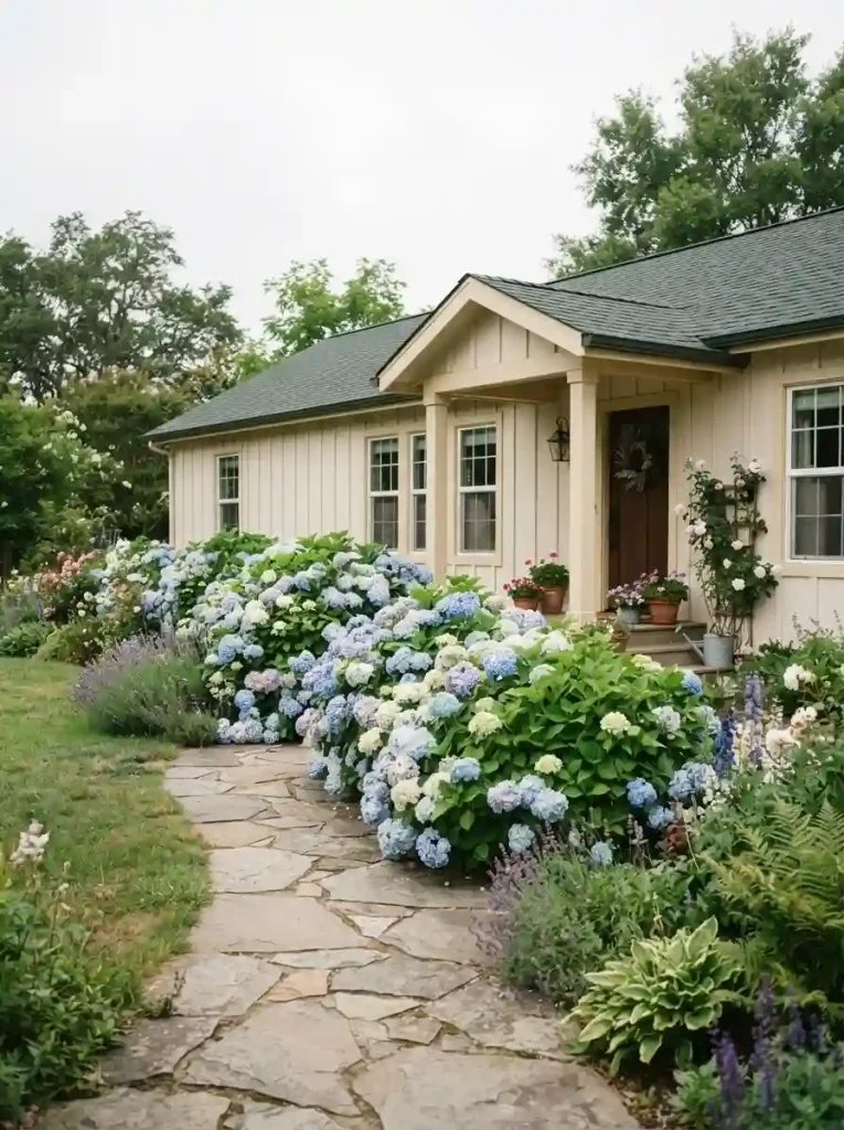 6. Plant a Colorful Hydrangea Hedge