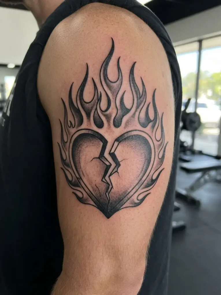 7. Broken Heart With Flames