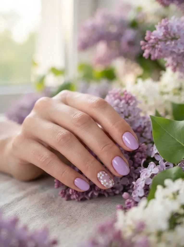 7. Lavender Birthday Nails