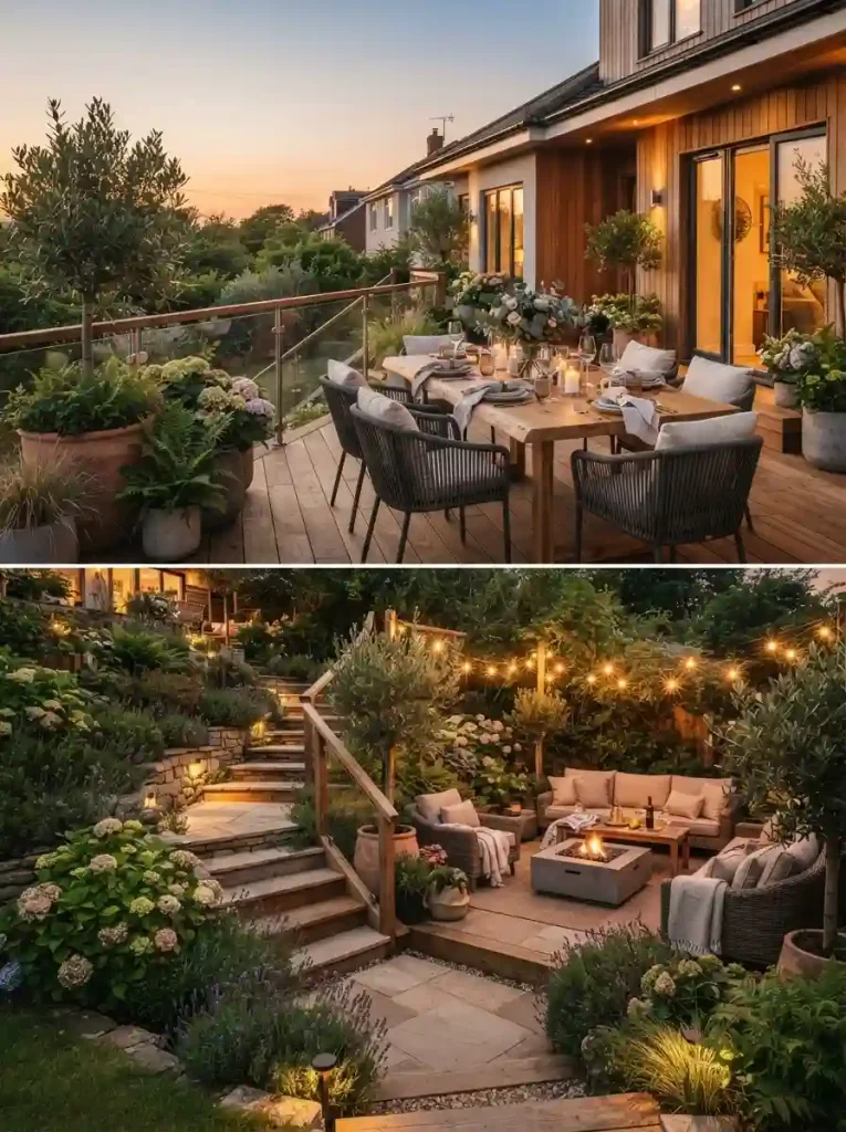 7. Create a Multi-Level Outdoor Dining Space