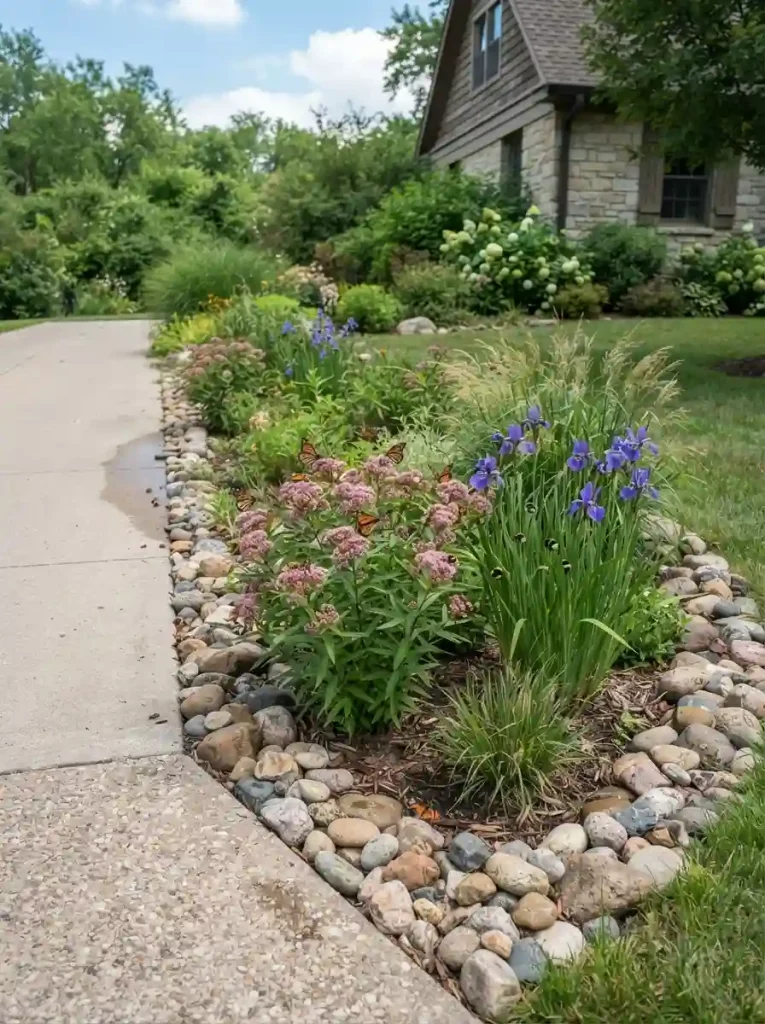 7. Plant a rain garden at the low point