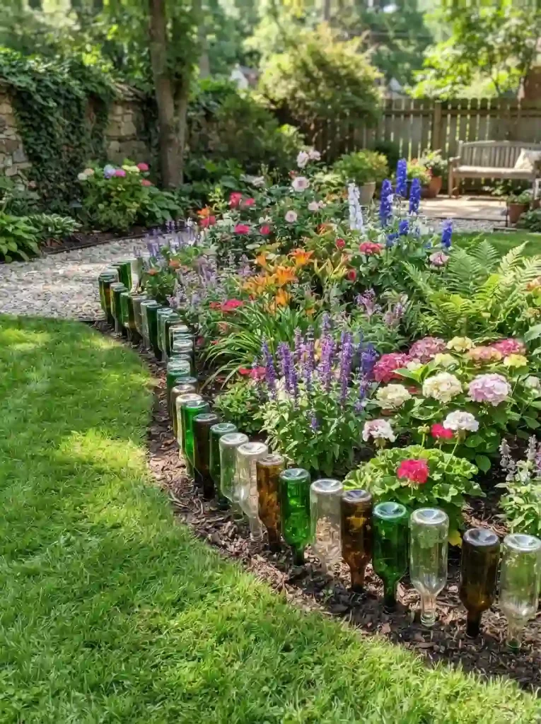 7. Recycled Glass Bottle Border