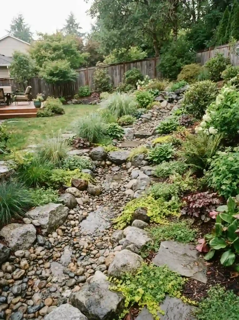 8. Add a Dry Creek Bed for Better Drainage