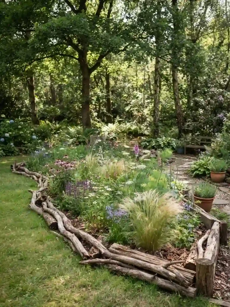 8. Natural Branch Edging