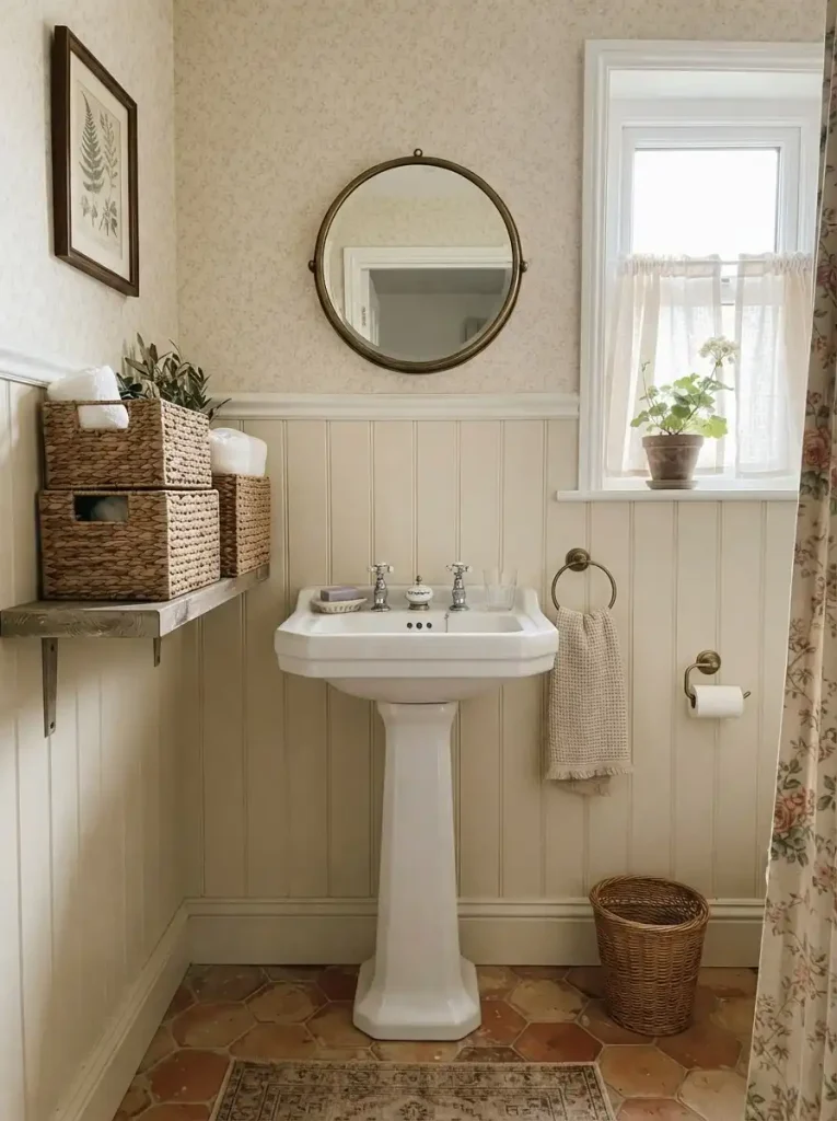 8. Pedestal Sink With Basket Storage