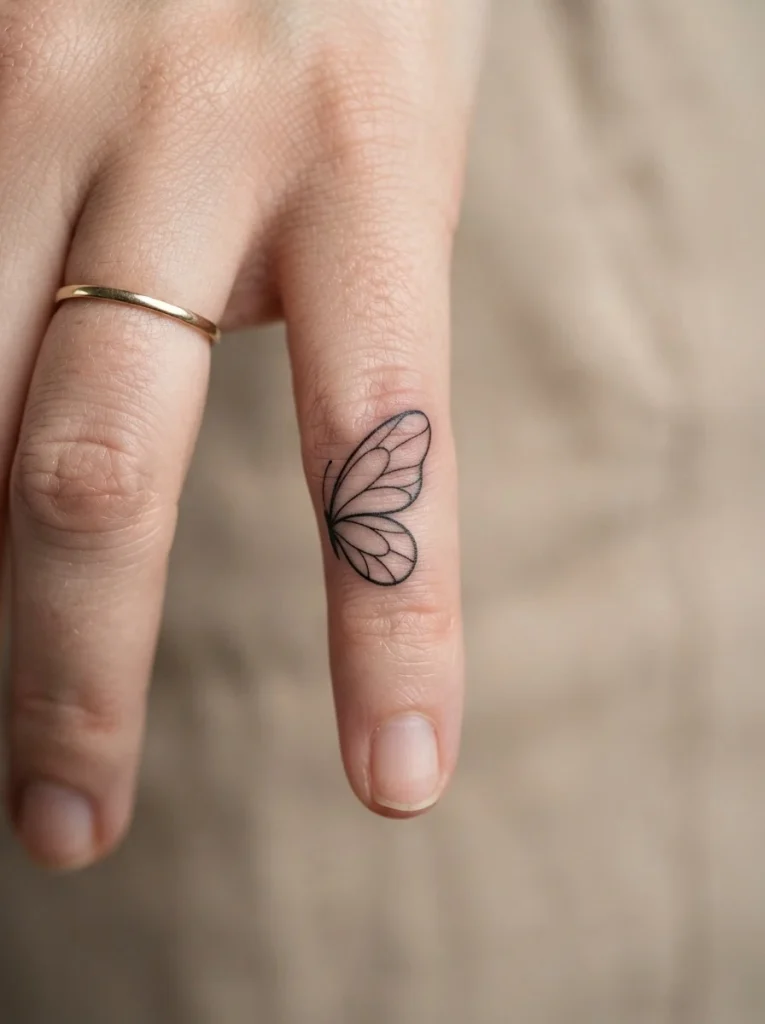 8. Tiny Butterfly Wing Tattoo