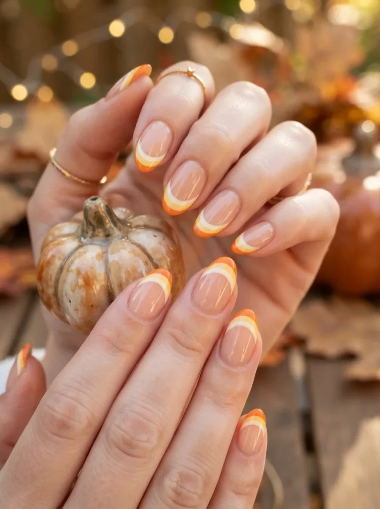 9. Candy Corn French Manicure