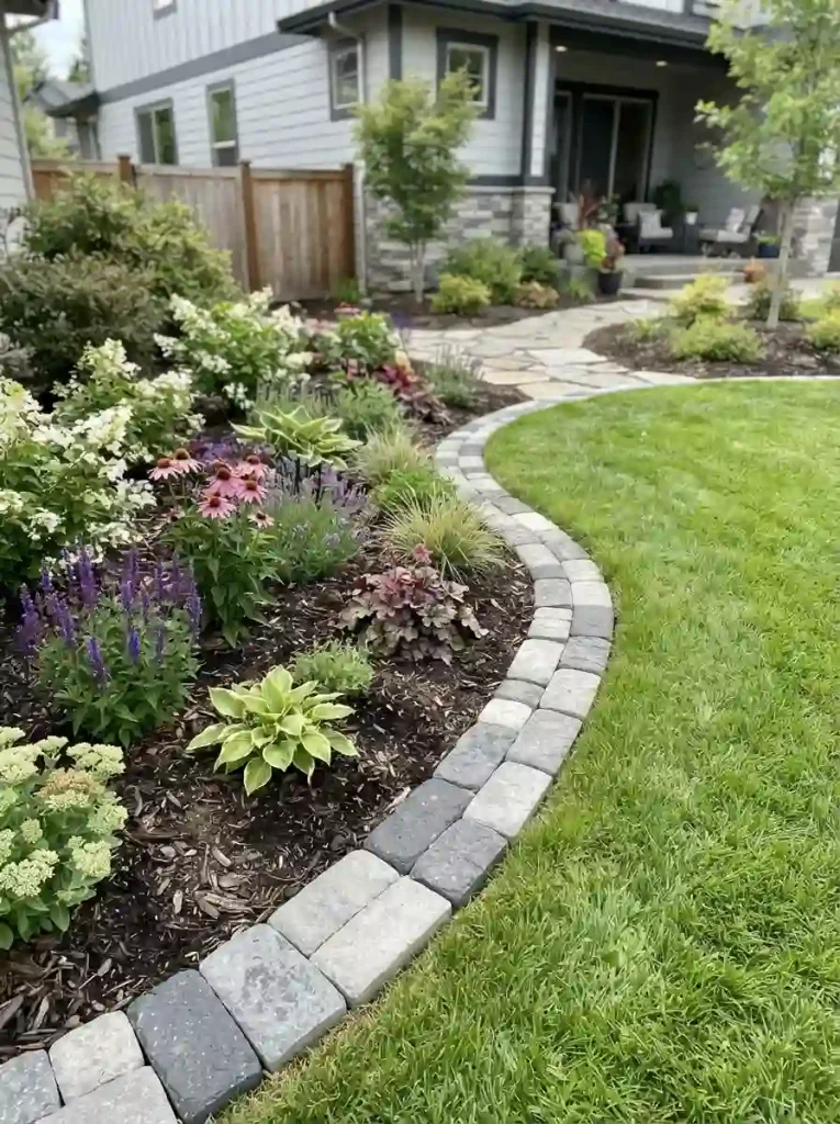 9. Concrete Paver Edging on a Budget