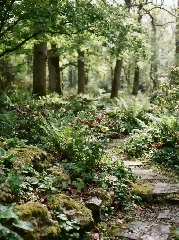 9. Fill Shady Corners with Ferns and Hellebores