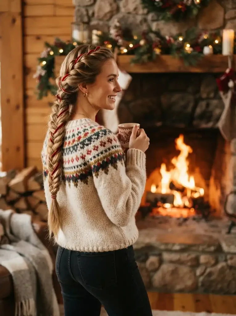 9. Fishtail Braid with Ribbons
