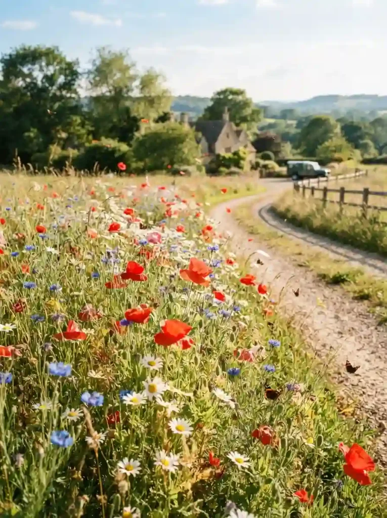 9. Let a wildflower meadow run alongside the drive