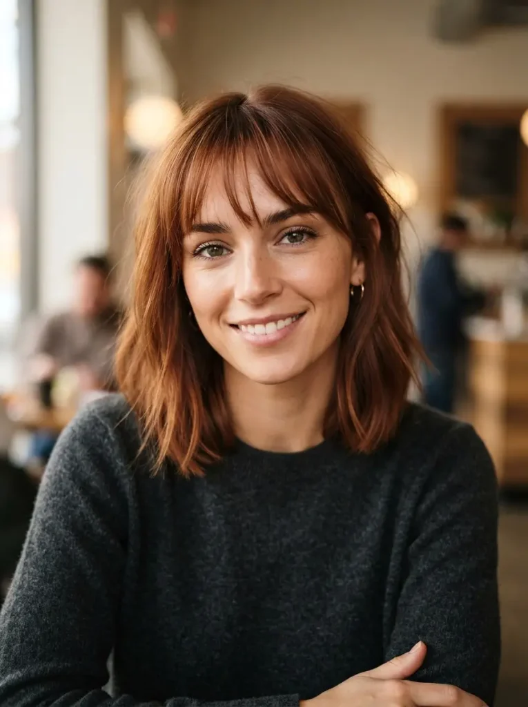 9. Lob with Wispy Bangs